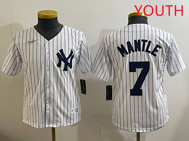 Youth New York Yankees #7 Mantle White 2025 Nike MLB jersey style 73->youth mlb jersey->Youth Jersey